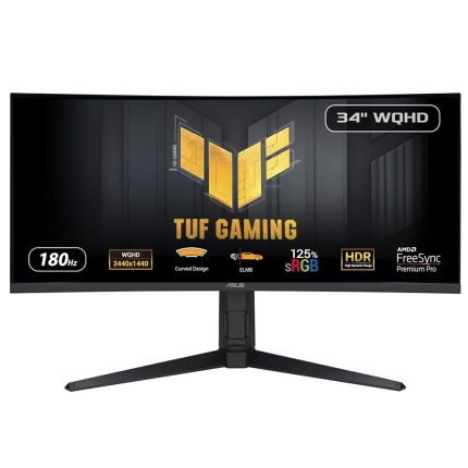 ASUS TUF GAMING VG34VQL3A 34" 1MS 180Hz 3440 x 1440 (2K) HDMI/DP/TYPE-C VESA PIVOT HDR, 125 Srgb CURVED GAMING MONITOR